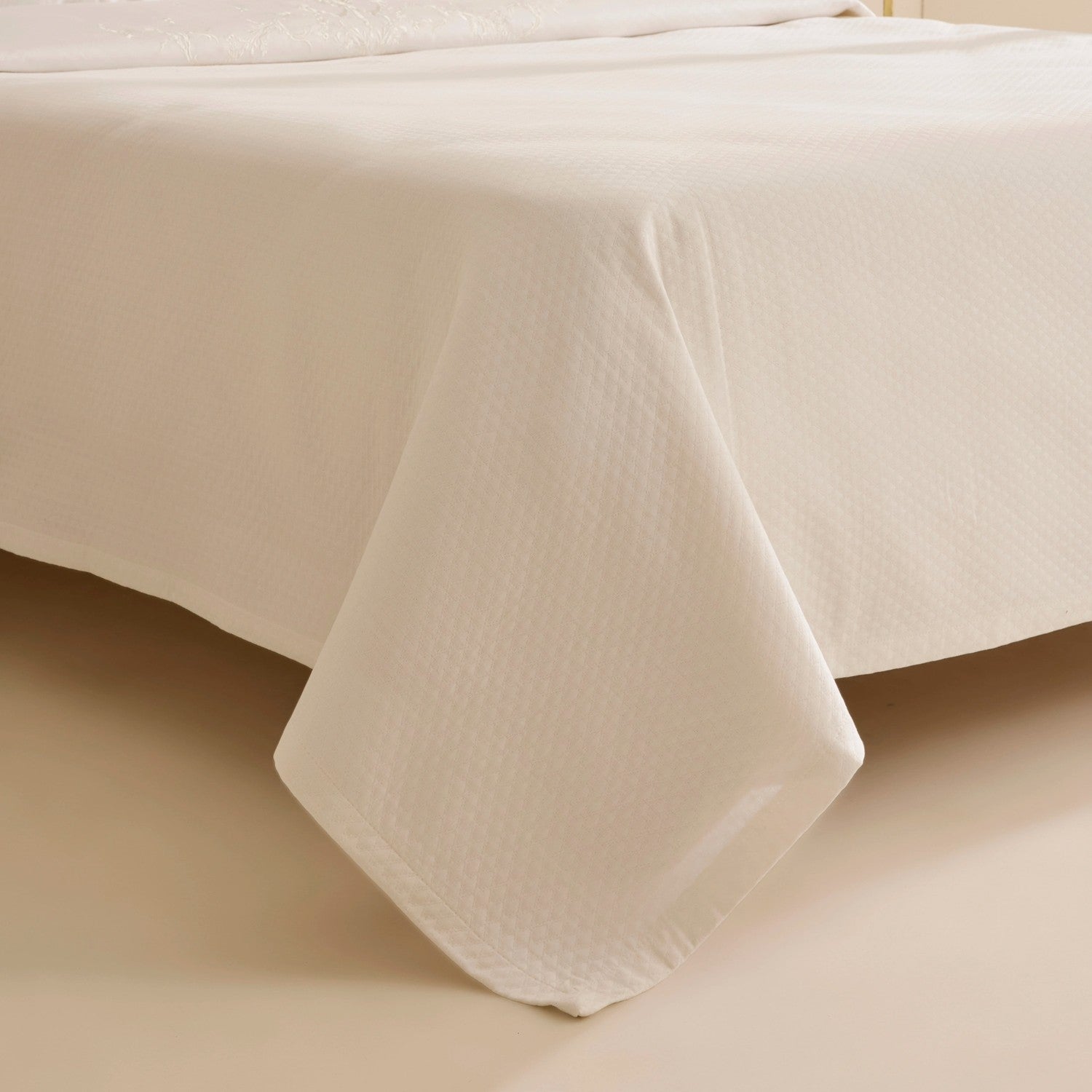 Karaca Home Leonie 100% Cotton Embroidered Double Bed Quilt Set White - MALLTURK