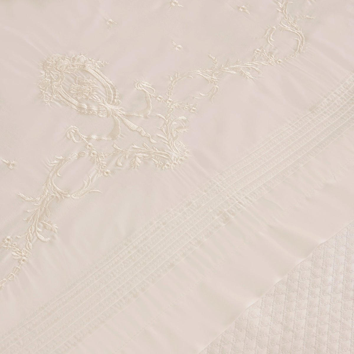 Karaca Home Leonie 100% Cotton Embroidered Double Bed Quilt Set White - MALLTURK