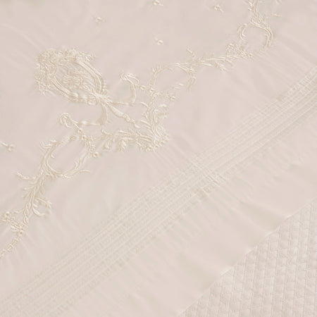 Karaca Home Leonie 100% Cotton Embroidered Double Bed Quilt Set White - MALLTURK