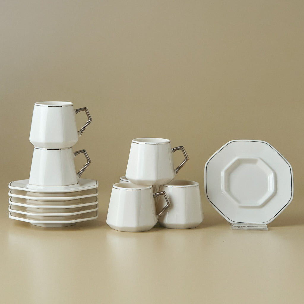 Karaca Zeher Turkish Coffee Cup Set for 6, 90 ml