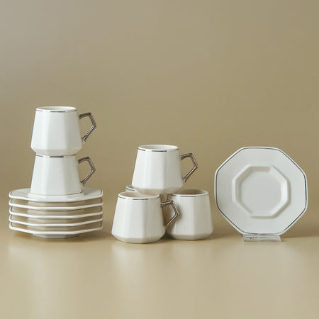 Karaca Zeher Turkish Coffee Cup Set for 6, 90 ml - MALLTURK