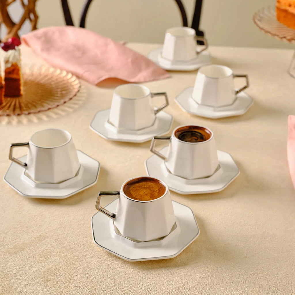Karaca Zeher Turkish Coffee Cup Set for 6, 90 ml
