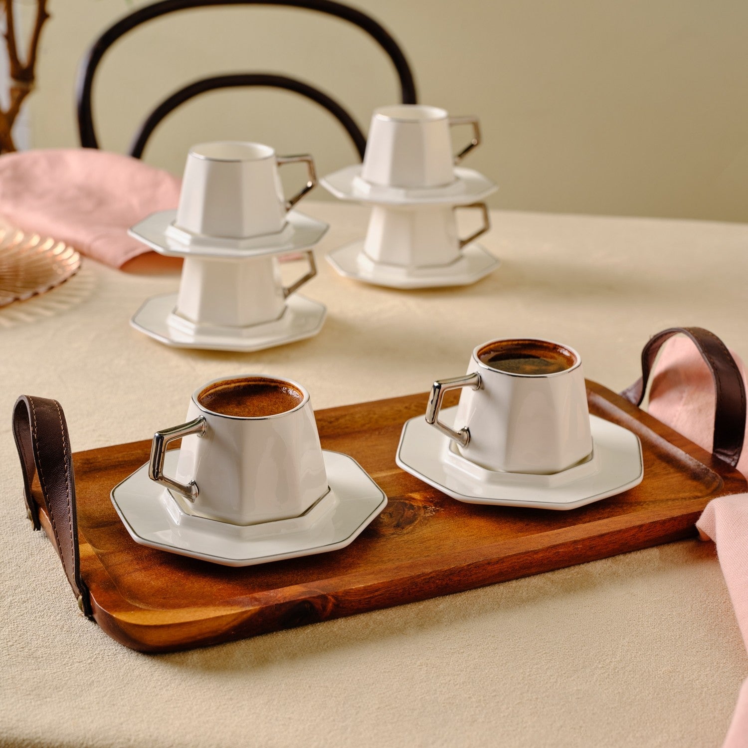 Karaca Zeher Turkish Coffee Cup Set for 6, 90 ml