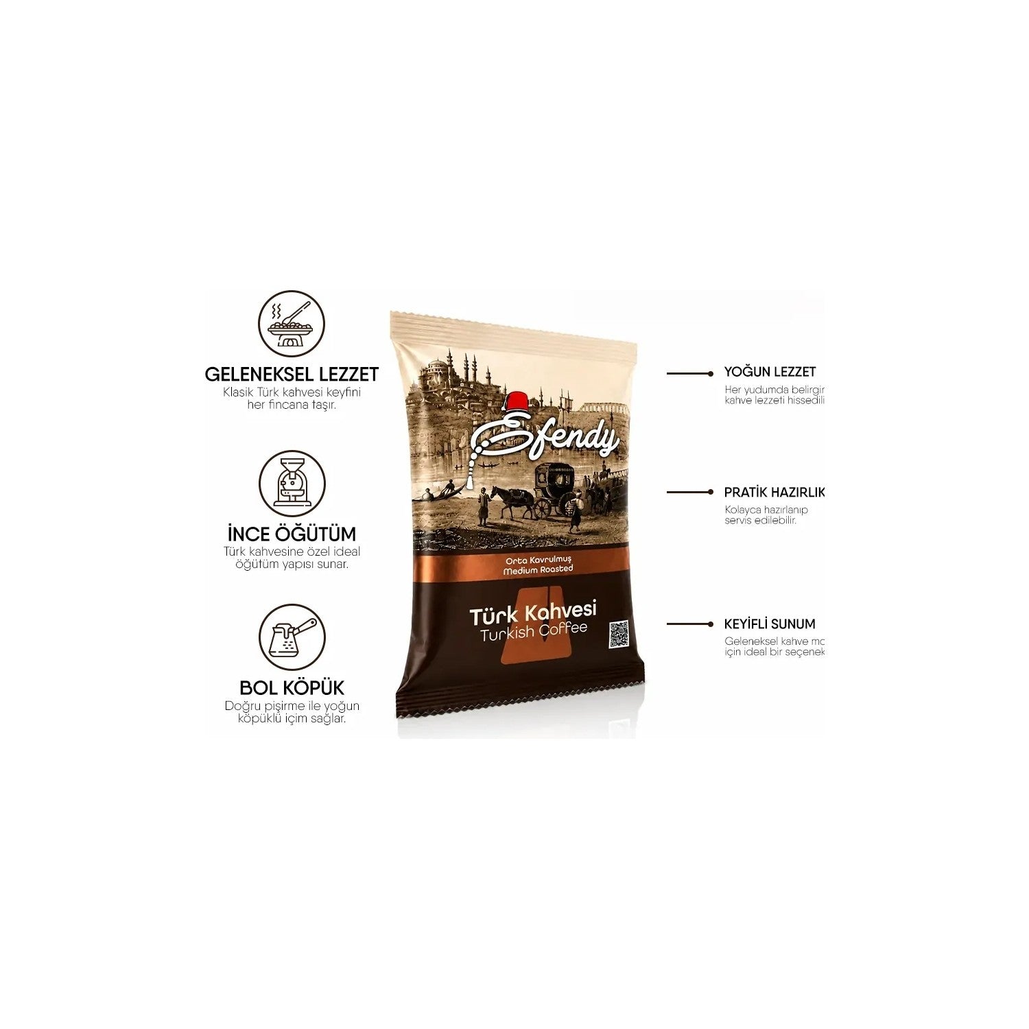 Shazel Efendy Turkish Coffee 100 g | Medium Roast | Traditional Flavor - MALLTURK