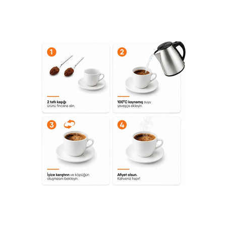 Mahbuba Medium Sweetened Instant Turkish Coffee 12 x 8 g - MALLTURK