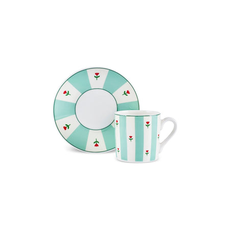 Karaca Flowerful Turkish Coffee Cup Set for 6, 80 ml - MALLTURK