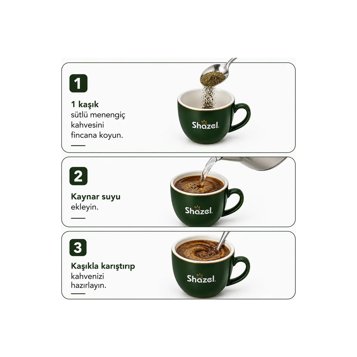 Shazel Milk and menengic Coffee, 3-pack x 200 gr - MALLTURK