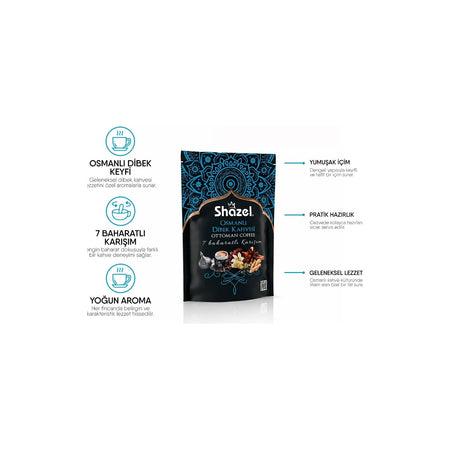Shazel Ottoman Dibek Coffee 200 g, 7-Spice Blend, Traditional Recipe - MALLTURK