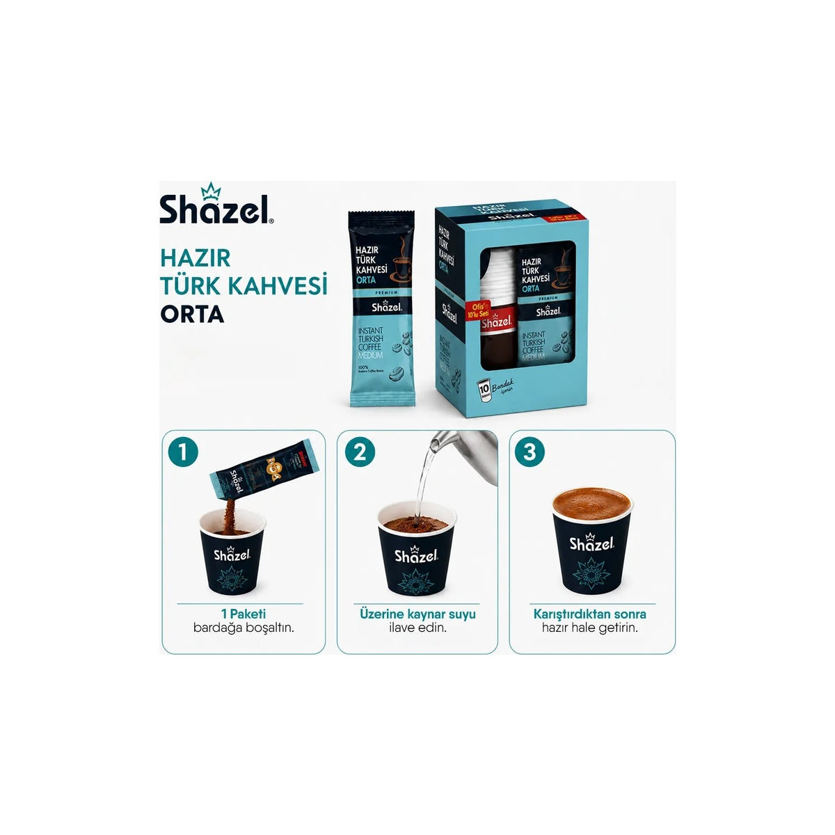 Shazel Instant Turkish Coffee Office Set - Medium - MALLTURK