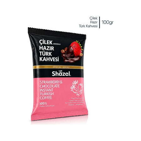 Shazel Strawberry Turkish Coffee 100 g | Natural Strawberry Flavor | Special Series - MALLTURK