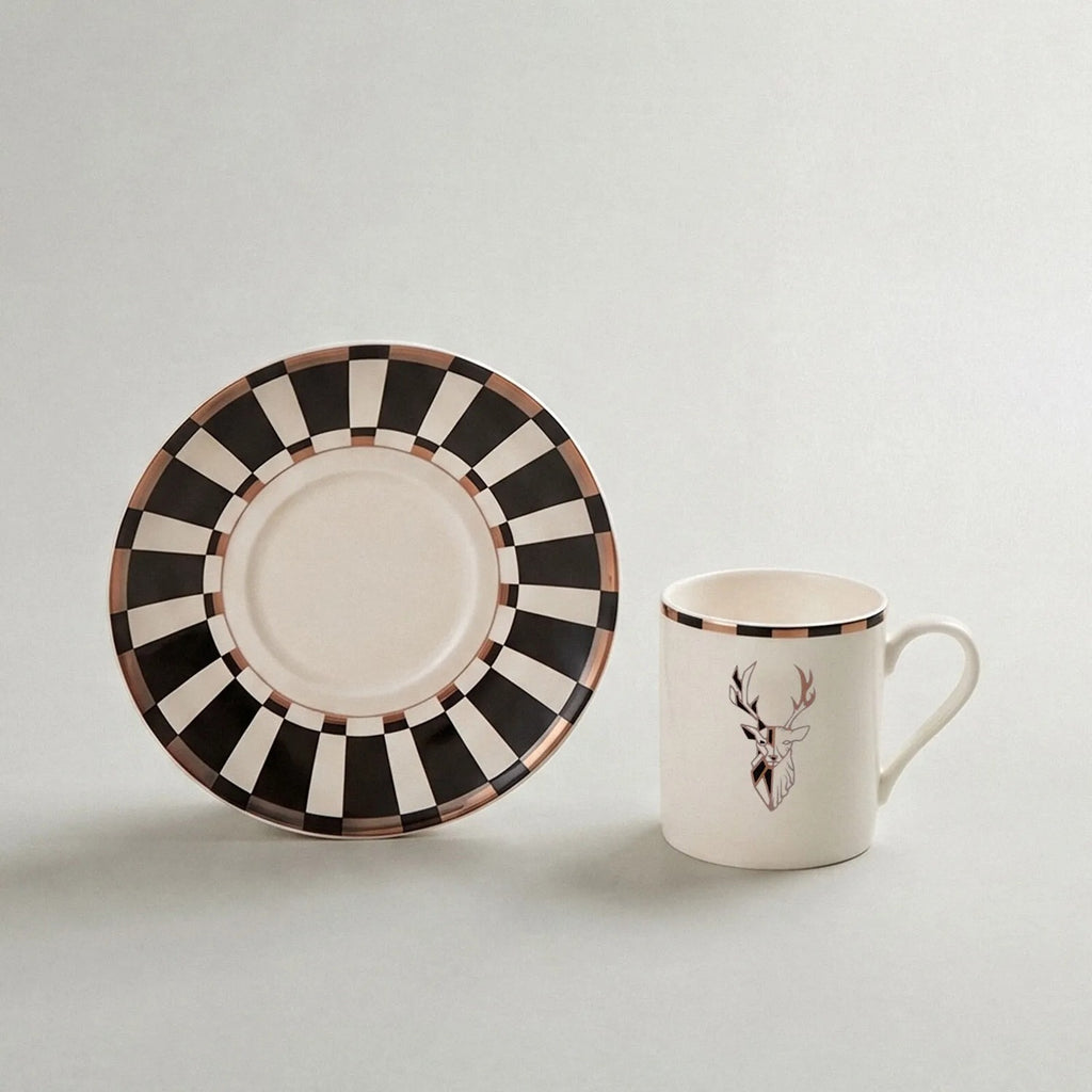 Karaca Aries Striped Turkish Coffee Cup Set 90 ml
