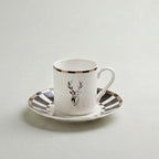 Karaca Aries Striped Turkish Coffee Cup Set 90 ml