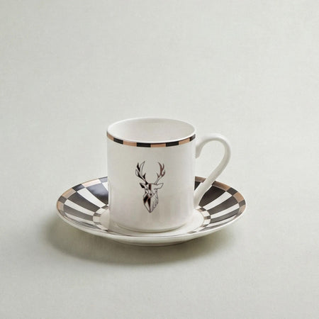 Karaca Aries Striped Turkish Coffee Cup Set 90 ml - MALLTURK