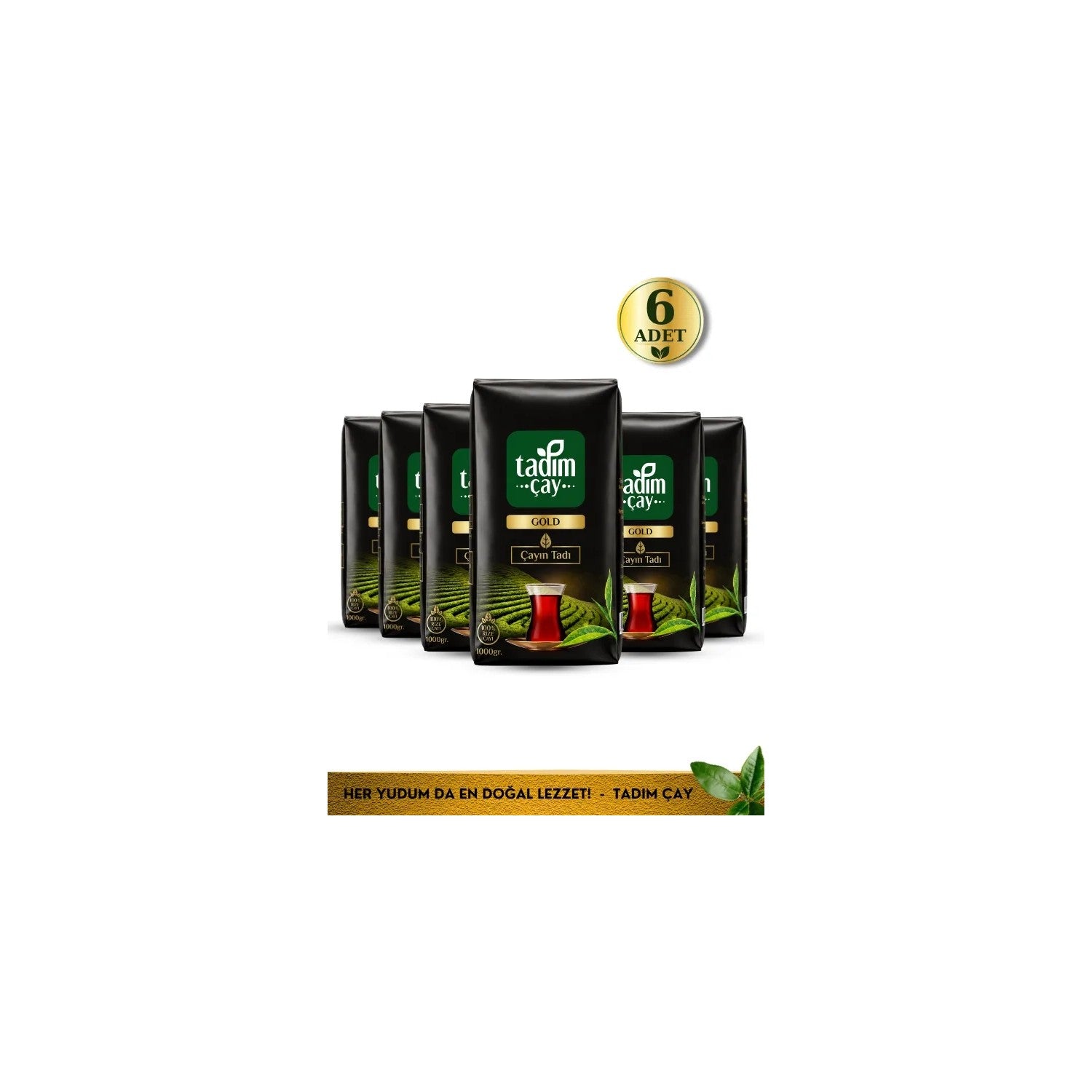 Tadim tea Gold 6 pieces 1000 g (HAKIKI RIZE tea, pack black tea) - MALLTURK