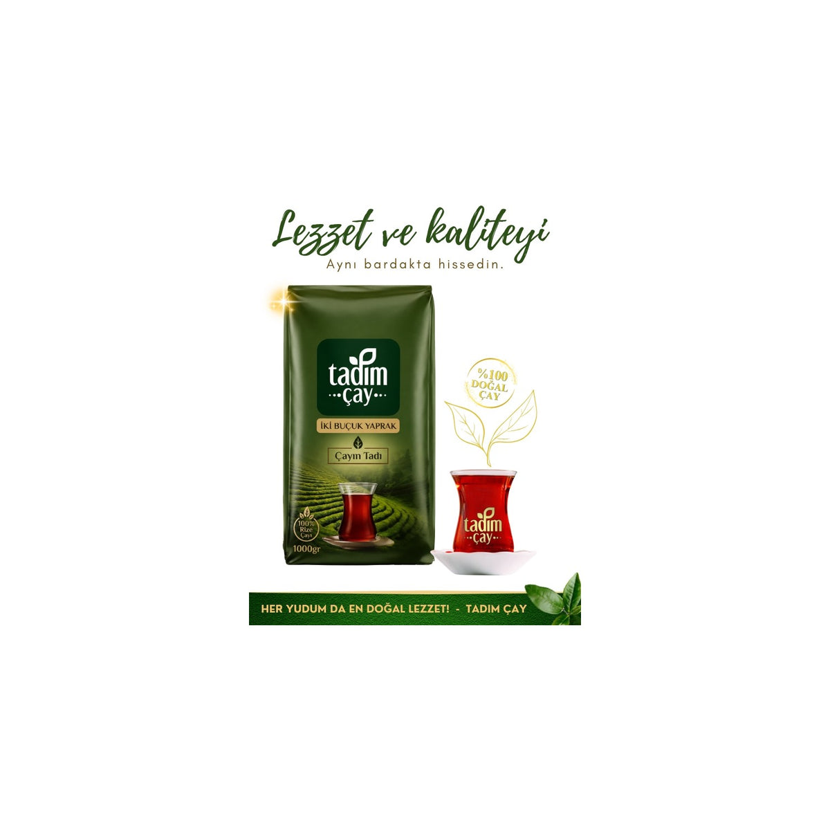 Tadim tea Iki Bucuk Yaprak 6 pieces 1000 g ( HAKIKI RIZE tea , pack black tea) - MALLTURK