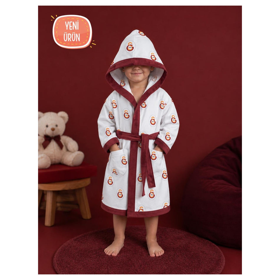 Tac New Season Licensed Galatasaray Hooded Baby Bathrobe (4-6 Years) - MALLTURK
