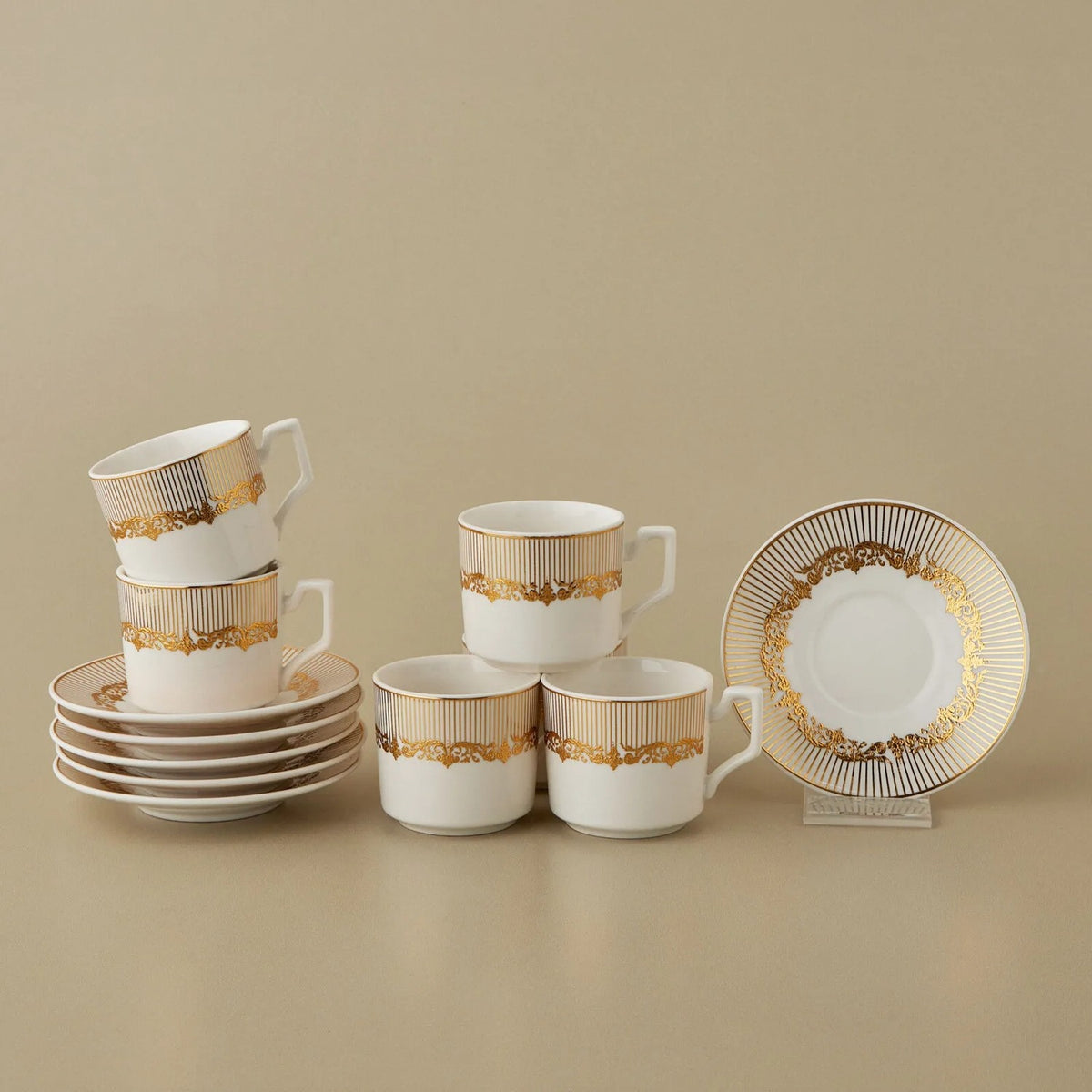 Karaca Vildan Turkish Coffee Cup Set for 6, 100 ml - MALLTURK