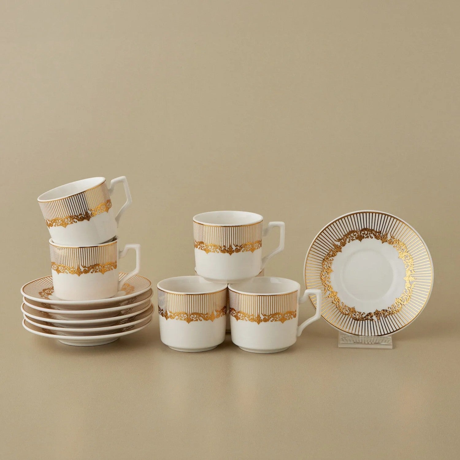 Karaca Vildan Turkish Coffee Cup Set for 6, 100 ml - MALLTURK