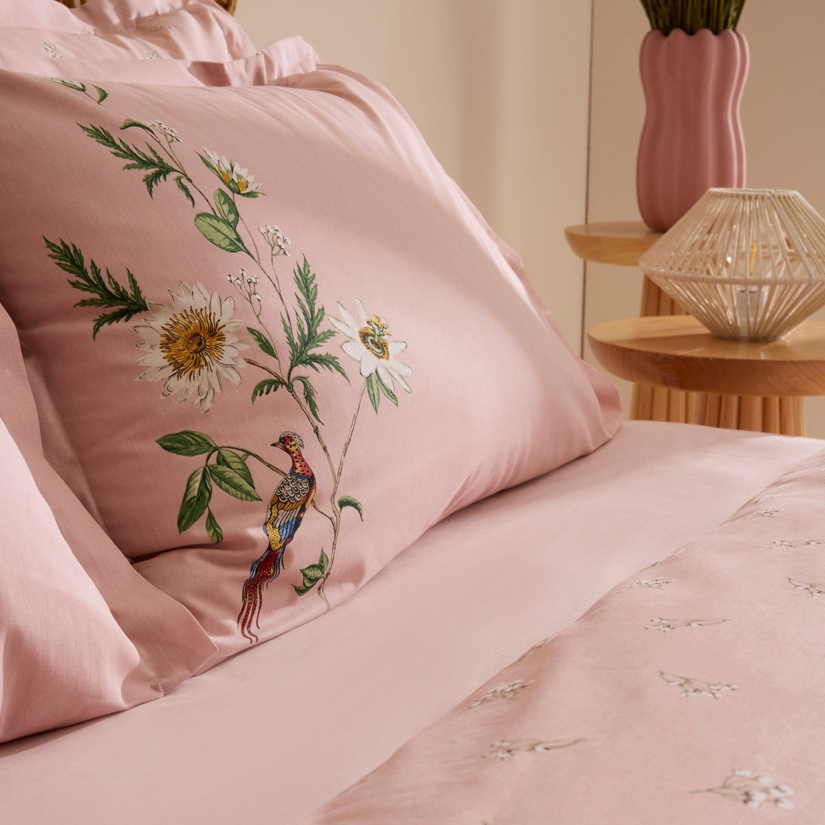 Karaca Home Calivra %100 Cotton Double Duvet Cover Set Powder Pink - MALLTURK