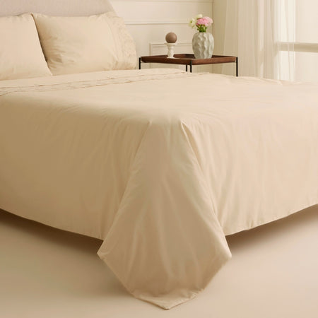 Karaca Home Luciana Embroidered Double Duvet Cover Set Beige - MALLTURK