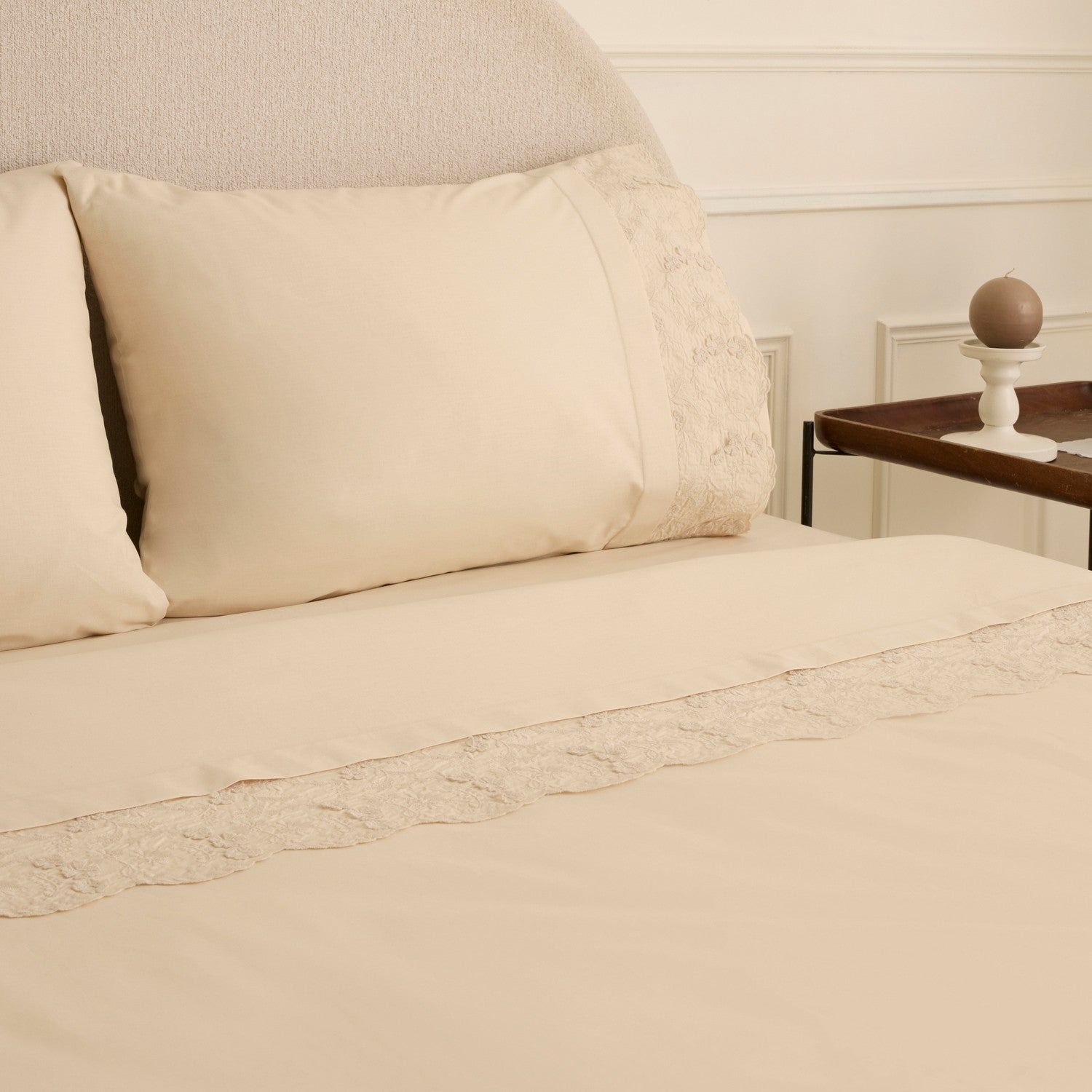 Karaca Home Luciana Embroidered Double Duvet Cover Set Beige - MALLTURK
