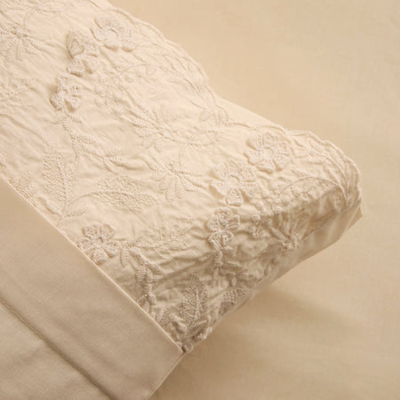 Karaca Home Luciana Embroidered Double Duvet Cover Set Beige - MALLTURK