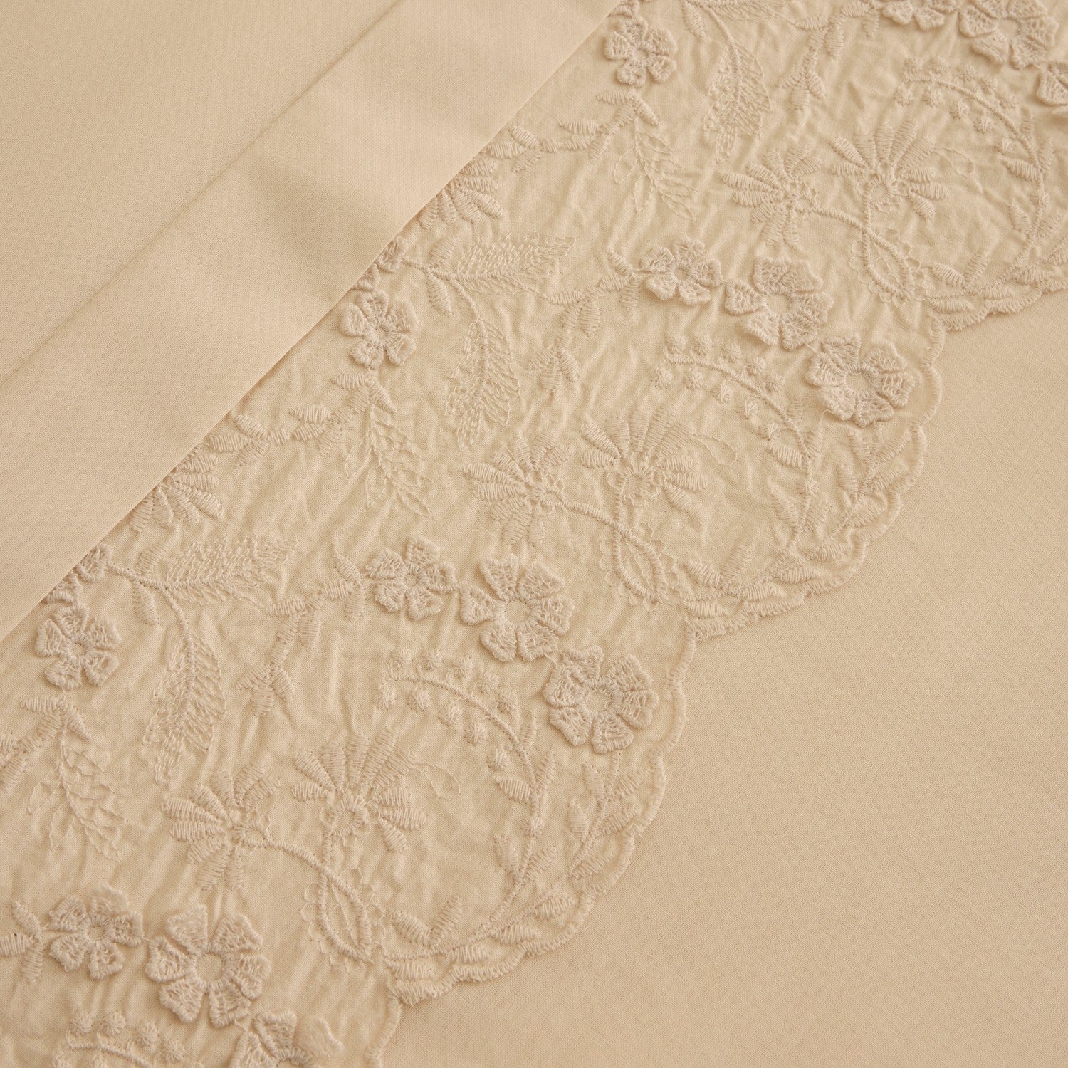 Karaca Home Luciana Embroidered Double Duvet Cover Set Beige - MALLTURK