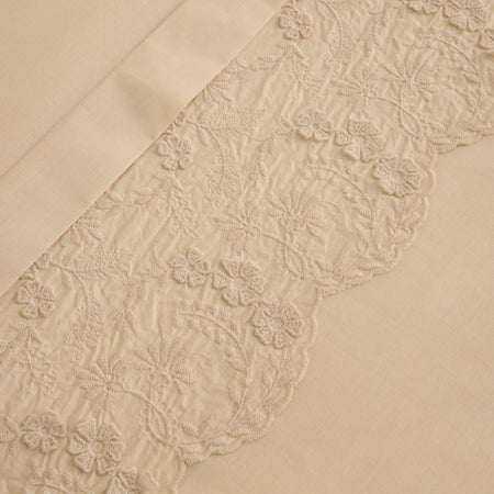 Karaca Home Luciana Embroidered Double Duvet Cover Set Beige - MALLTURK