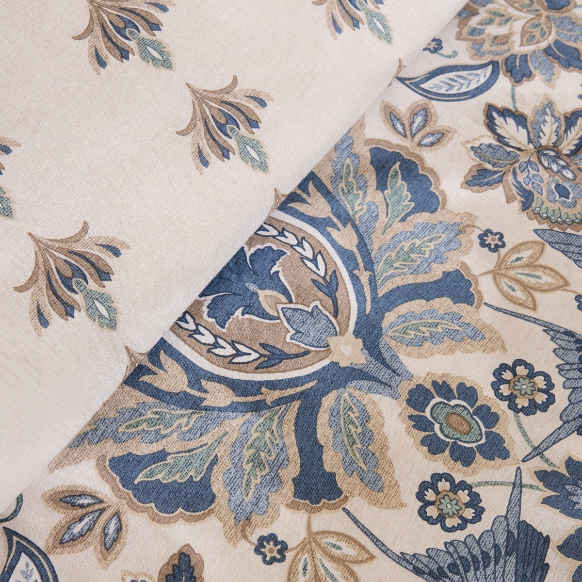 Karaca Home Silvara 100% Cotton Single Duvet Cover Set Blue - MALLTURK