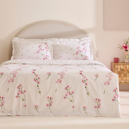Karaca Home Natera 100% Cotton Single Duvet Cover Set Pink - MALLTURK