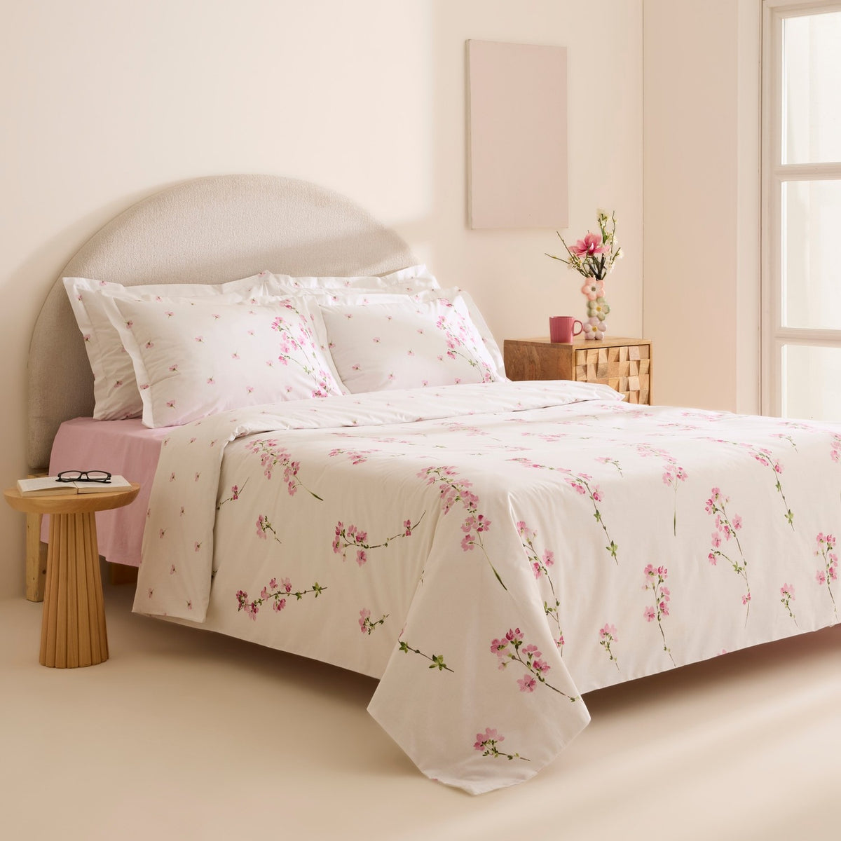 Karaca Home Natera 100% Cotton Single Duvet Cover Set Pink - MALLTURK