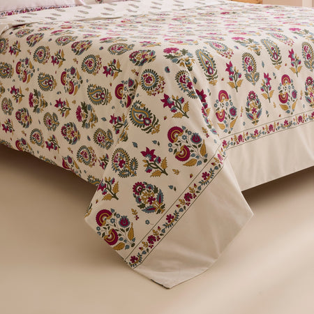 Karaca Home Elvaris %100 Cotton Double Duvet Cover Set Pink - MALLTURK