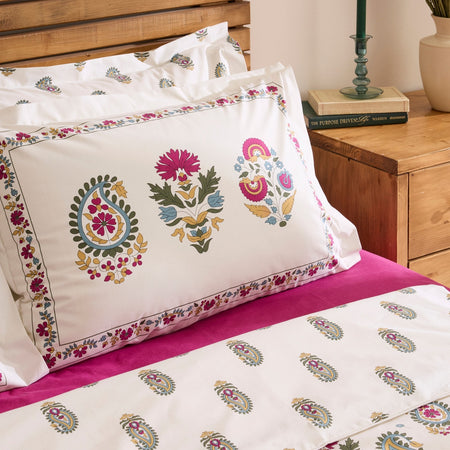 Karaca Home Elvaris %100 Cotton Double Duvet Cover Set Pink - MALLTURK
