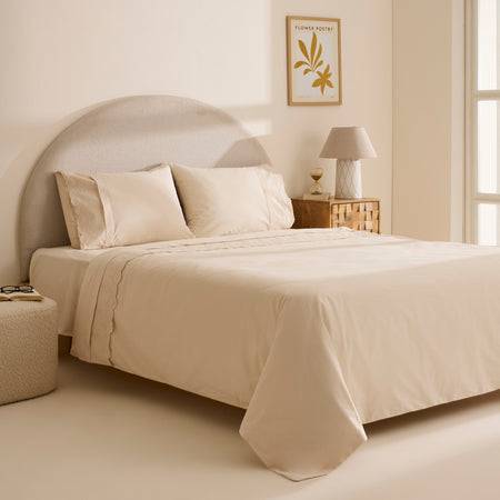 Karaca Home Avellina Embroidered Double Duvet Cover Set Beige - MALLTURK