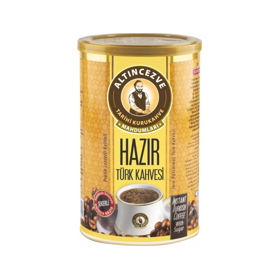 Altincezve Ready-to-Eat Turkish Coffee with Sugar, Tin Can, 250g - MALLTURK