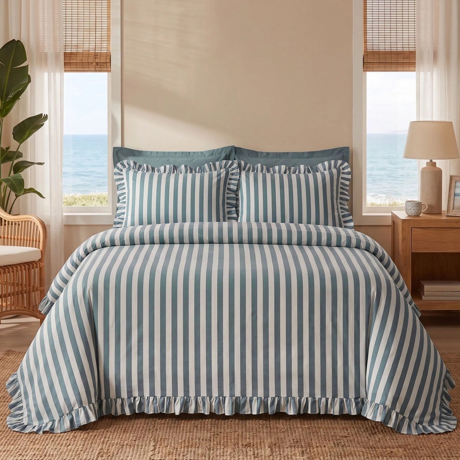 Karaca Home Ripple Double Duvet Cover Set Blue - MALLTURK