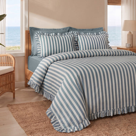 Karaca Home Ripple Double Duvet Cover Set Blue - MALLTURK