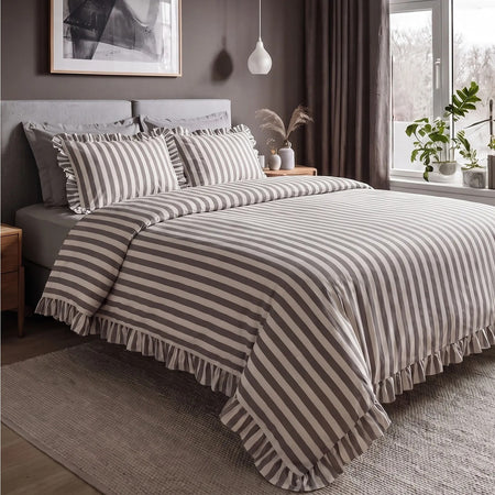 Karaca Home Ripple Double Duvet Cover Set Gray - MALLTURK