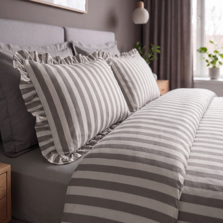 Karaca Home Ripple Double Duvet Cover Set Gray - MALLTURK