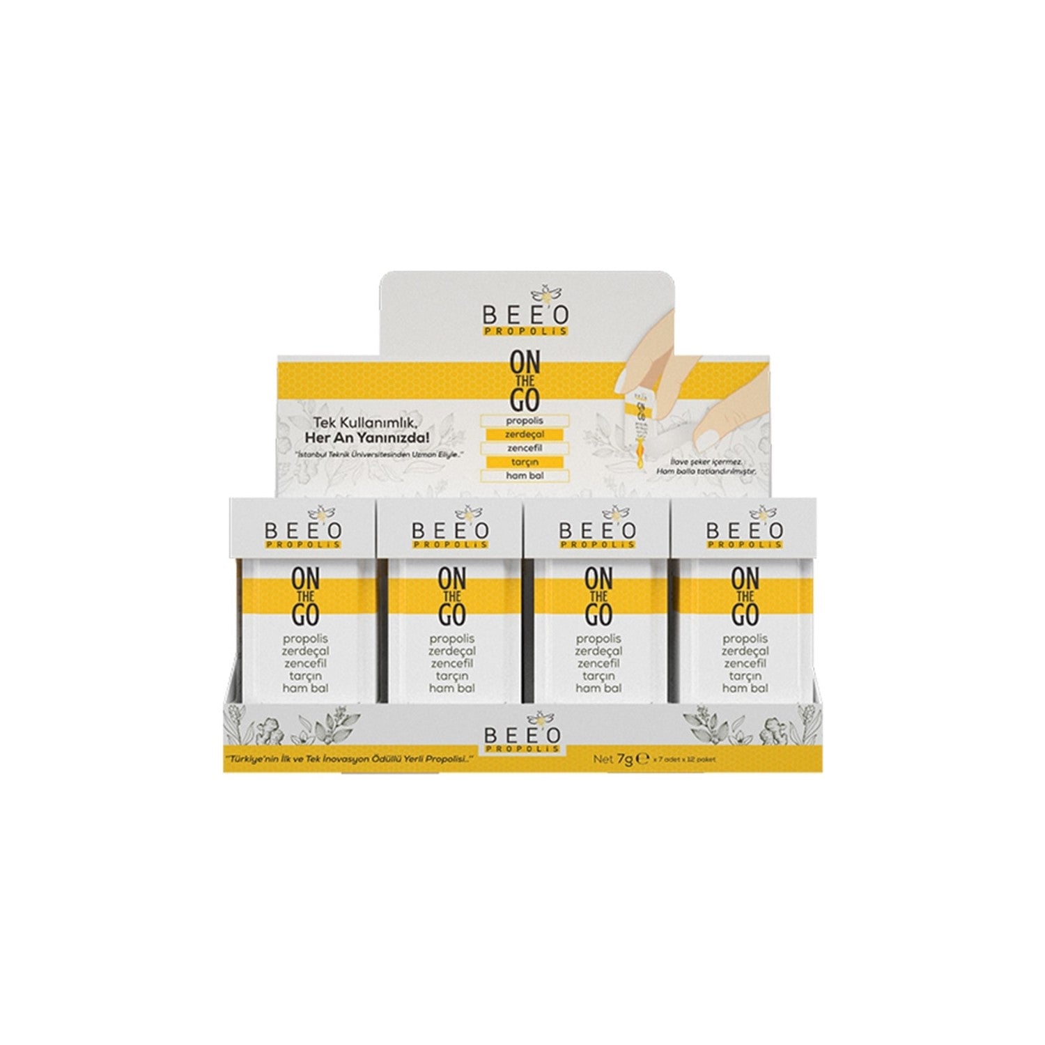 BEE'O Propolis On the Go 12-Pack 240 g Flower Honey with Natural Products