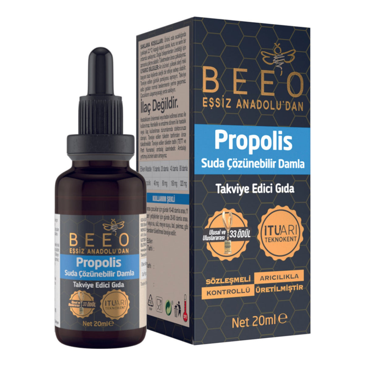 BEE'O Water-Soluble Propolis Drops - MALLTURK