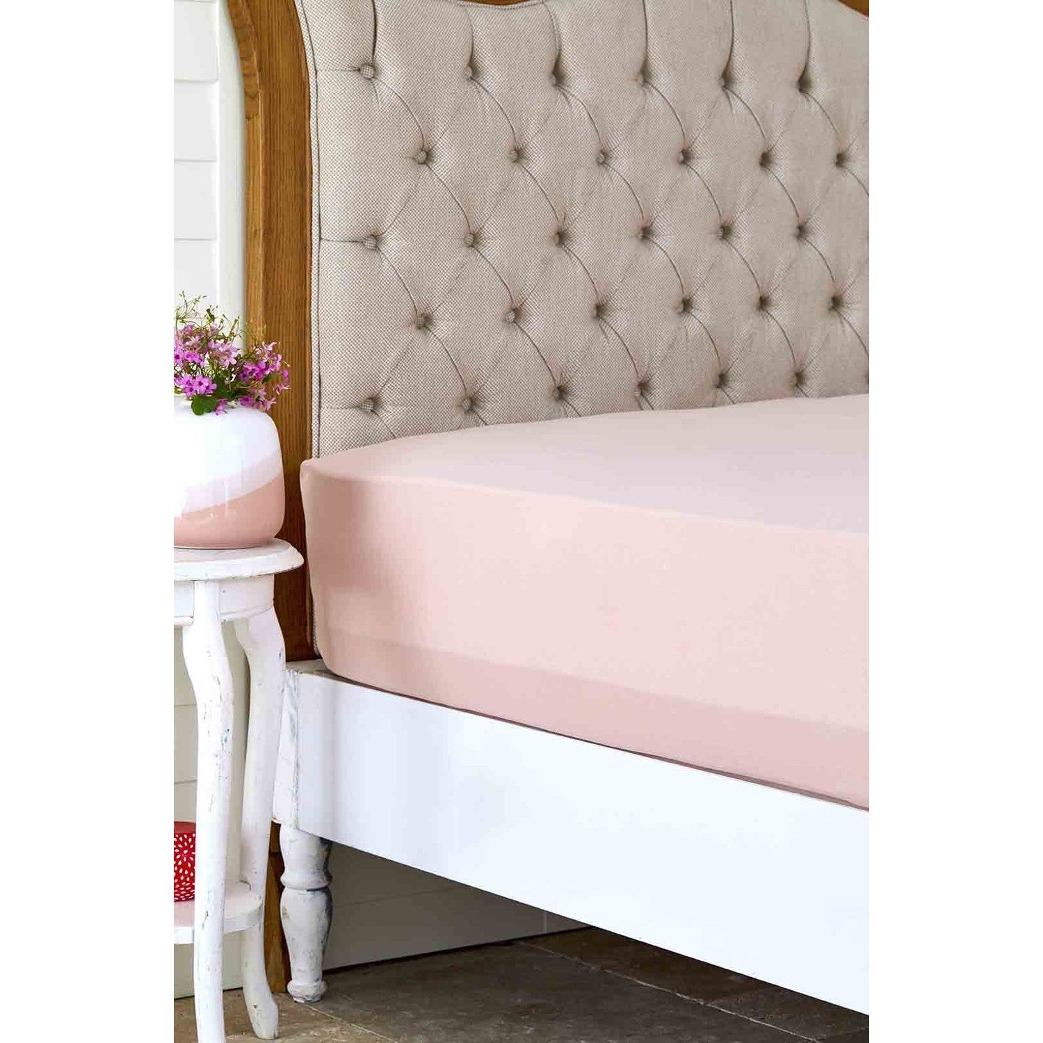 Karaca Home Salmon Cotton Fitted/Elasticated Double Bed Sheet - MALLTURK