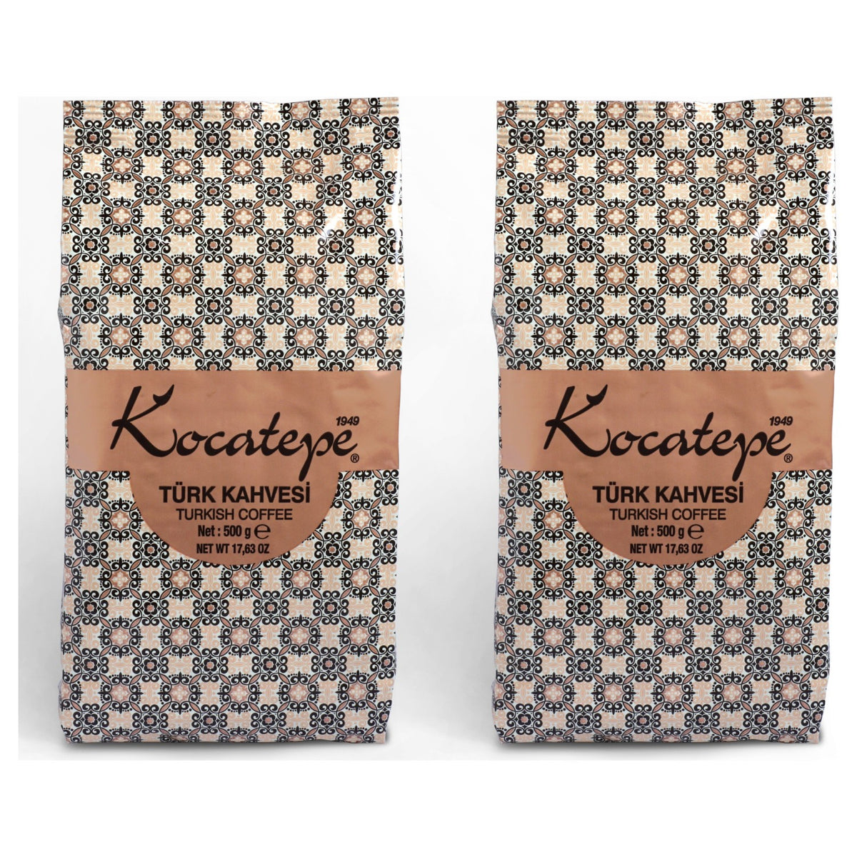 Kocatepe Coffee - Kocatepe 500g Foil Pack of 2 Turkish Coffee - Origin: Turkiye - intense Aroma - MALLTURK