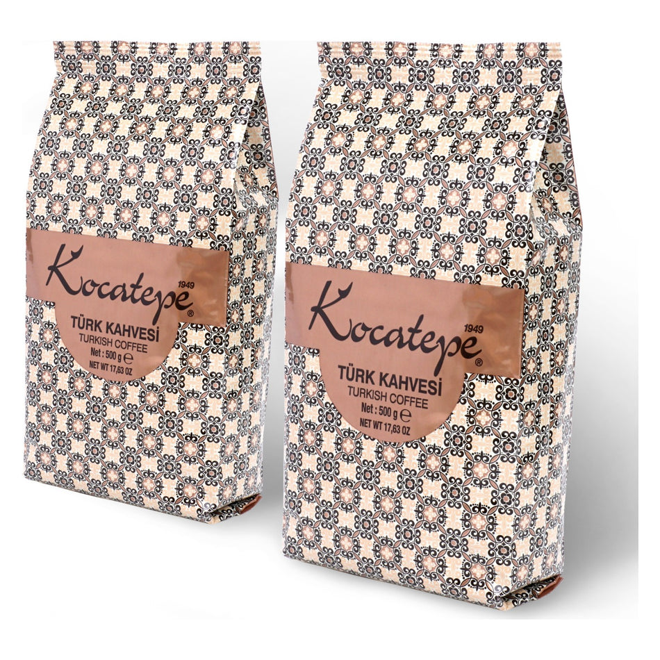 Kocatepe Coffee - Kocatepe 500g Foil Pack of 2 Turkish Coffee - Origin: Turkiye - intense Aroma - MALLTURK