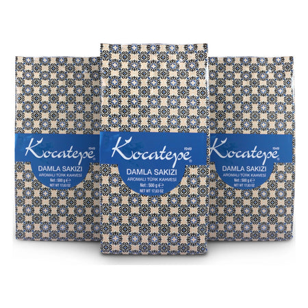 Kocatepe Coffee, Kocatepe Turkish Coffee, Mastic Gum Flavored, 500g Foil Pack, 3-Pack - MALLTURK