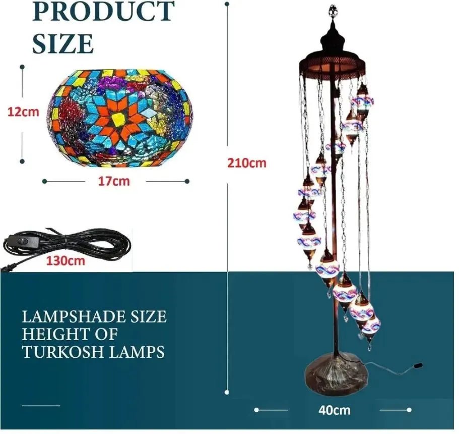 Turkish Mosaic Floor Lamp – 11 Globe - MALLTURK