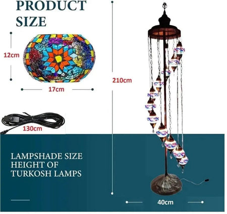 Turkish Mosaic Floor Lamp – 11 Globe - MALLTURK