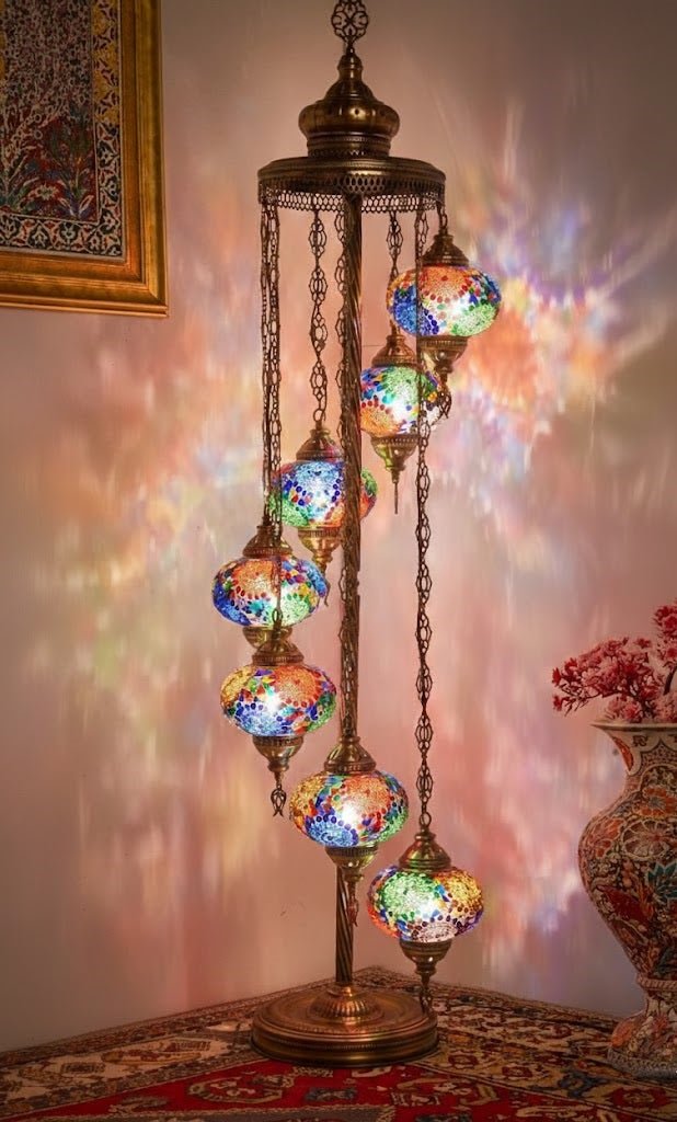 Turkish Mosaic Floor Lamp – 7 Globe - MALLTURK
