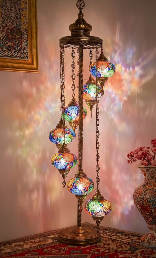 Turkish Mosaic Floor Lamp – 7 Globe