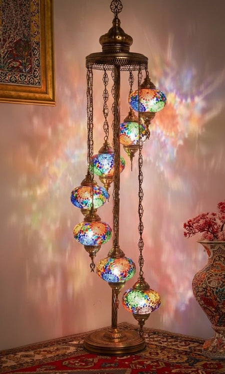 Turkish Mosaic Floor Lamp – 7 Globe - MALLTURK
